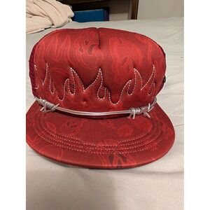 Watson Souls Trucker Hat Red Ghost Flame Barbed Wire Mesh Snapback WA001TRUCK005